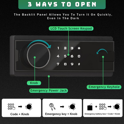 Karbeen 6.0 Cuft Large Digital Lock Home Safe Fireproof Waterproof, Anti-Theft Money Safe Box with Deposit Slot & Dual Alarm System, Backlit Keypad Security Document Safe for Home Business Office