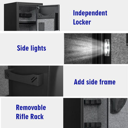 BM-GKM-140 6 -7 Gun Safe, Gun Cabinet for Home Office,Digital gun safe with Keypad and Dual Alarm System