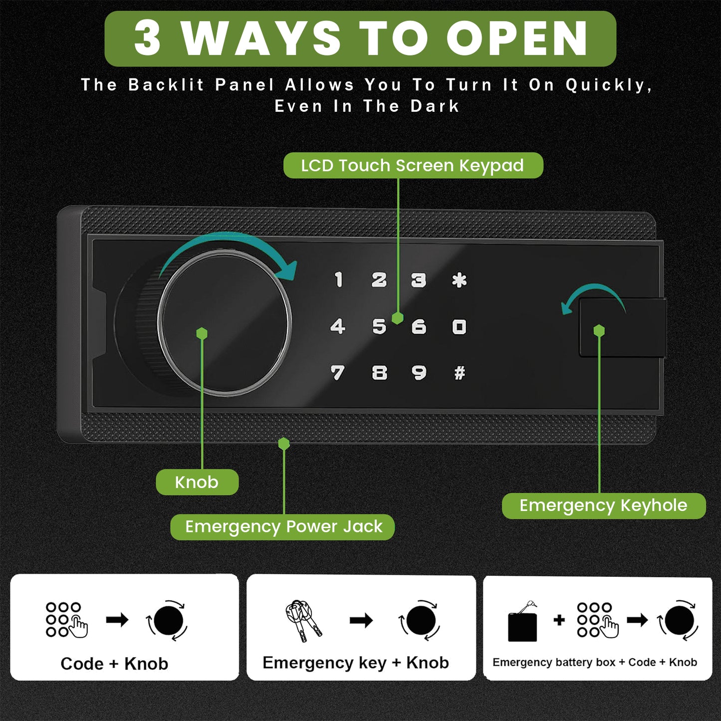 BM- KN-65 6.0 Cub Home Safe Box, Large Capacity Safe with Gewelry Drawers, Digital Safe with Removable Shelves and Alarm System.