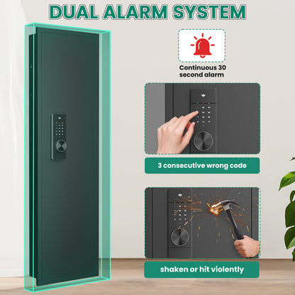 HK KW-135HD 53.15" Wall Safe Digital Lock, Hidden Wall Safe with Dual Alarm & Mute Function, In Wall Safe with Removable Shelves and Magnetic Slot
