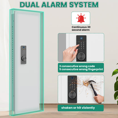 HK KW-135BW 53.15" Wall Safe Fingerprint Lock Hidden Wall Safe with Dual Alarm & Mute Function, In Wall Safe with Removable Shelves and Magnetic Slot