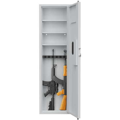 Fingerprint Touch Panel In-Wall Safe,Hidden Wall Gun Safe for Rifles and Pistols with Adjustable Shelves,Assembled Storege Gun Safe for Firearm and Valuables (White-Fingerprint)