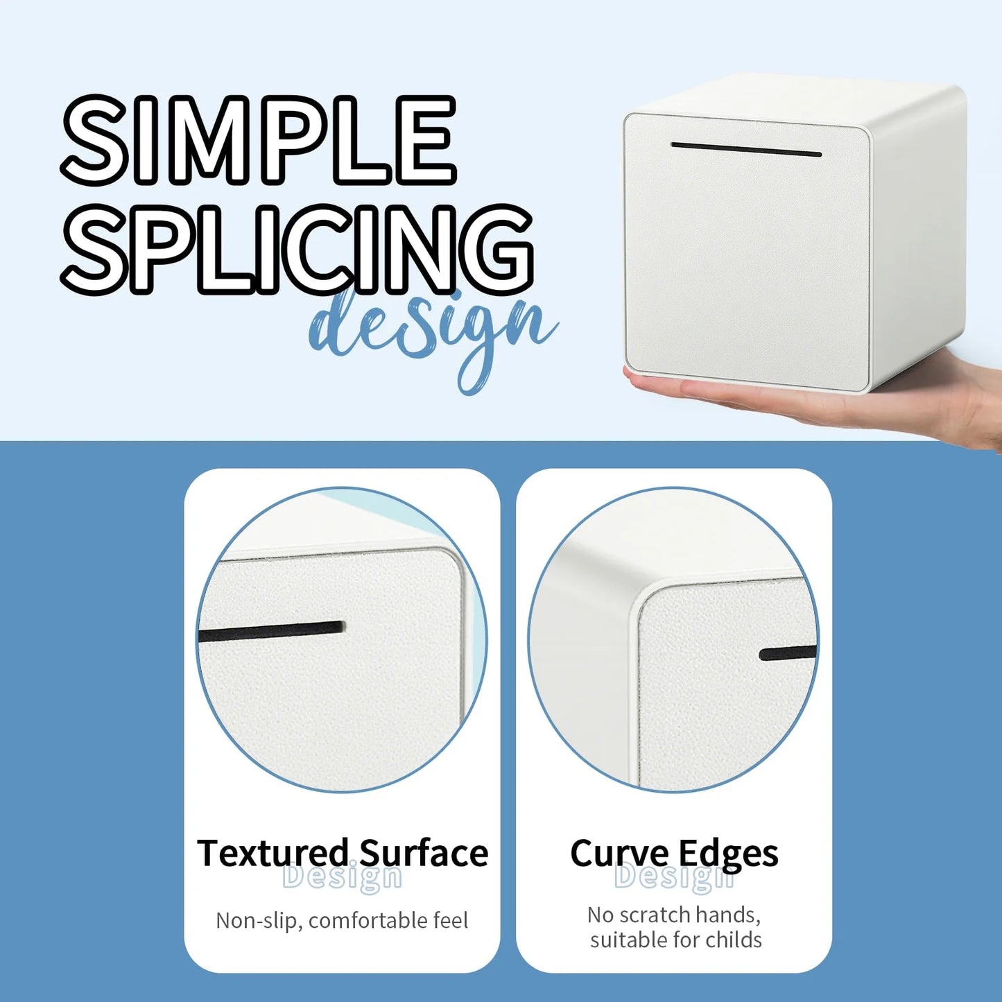 KAVEY Unbreakable Piggy Bank Transparent Window Design for Adults Boys and Girls Jar for Savings Strong Practical Cash Saving Box Must Break to Open