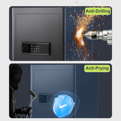 OME K1C-65D 6.0 Cub Digital Safe with Slide Drawer, Home Safe with Adjustable & Removable Shelf, Money Safe with Touchscreen Pad & Dual Alarm, Extra Large Safe for Jewelry Cash Pistol Documents