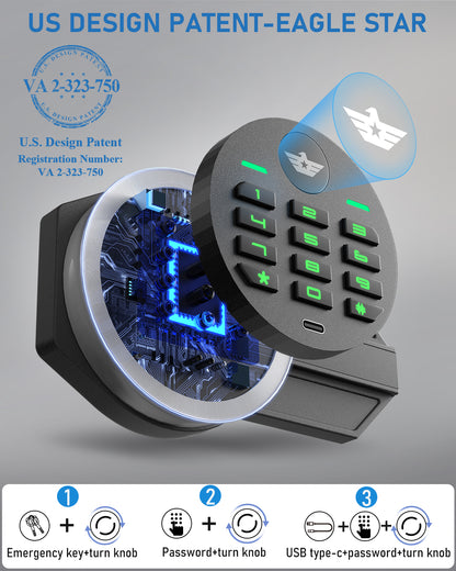 OME KM-85 7.0 Cub Extra Large Safe Box, Home Safe with Backlit Keypad & Deposit Slot, Home Safe with Dual Alarm Sytem & Mute Mode, Drop Slot Safe Home Valuables