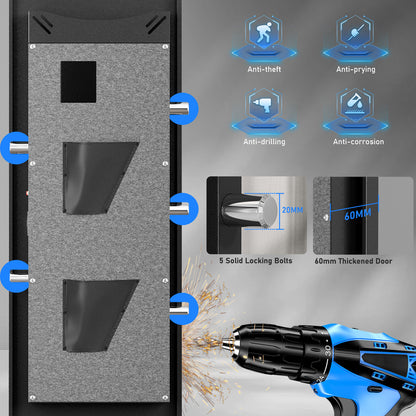 OME G3-145DB Gun Safe, 5-7 Digital Gun Safe with Separate Lock Box, Large Gun Storage with Pistol Bag & Metal Storage Box