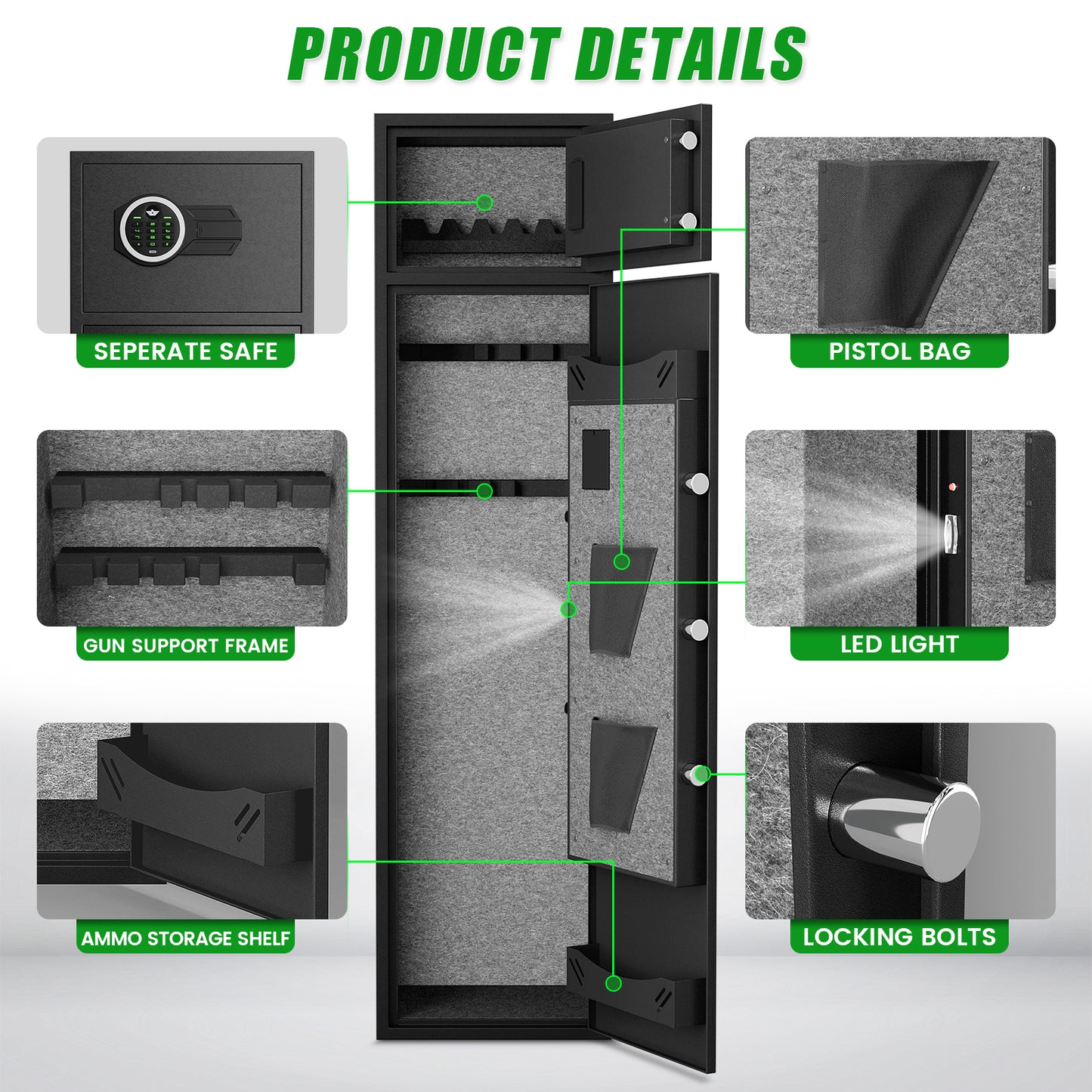 KAV-2411-4-5 Gun Safe Digital Rifle Safe with Drawer