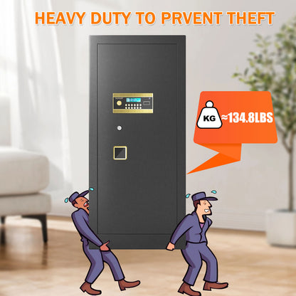 KAV Extra Large Safe Box, 14.1 Cubic Feet Heavy Duty Big Safe with Security Double Key Lock & Seperate Lock Box