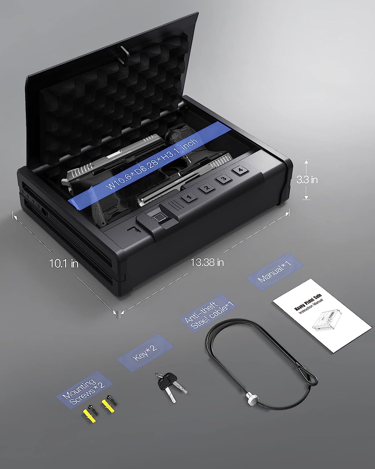 XB-KP-01 Biometric Gun Safe for Pistols