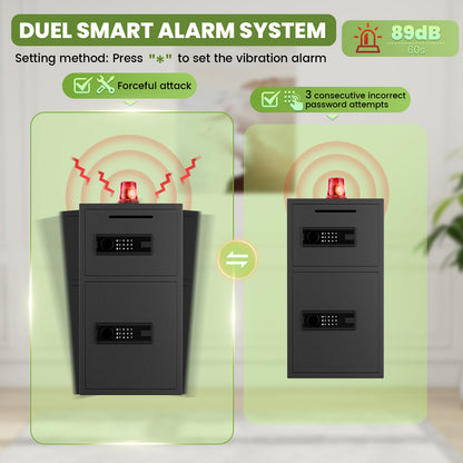 BM- KN-65 6.0 Cub Home Safe Box, Large Capacity Safe with Gewelry Drawers, Digital Safe with Removable Shelves and Alarm System.