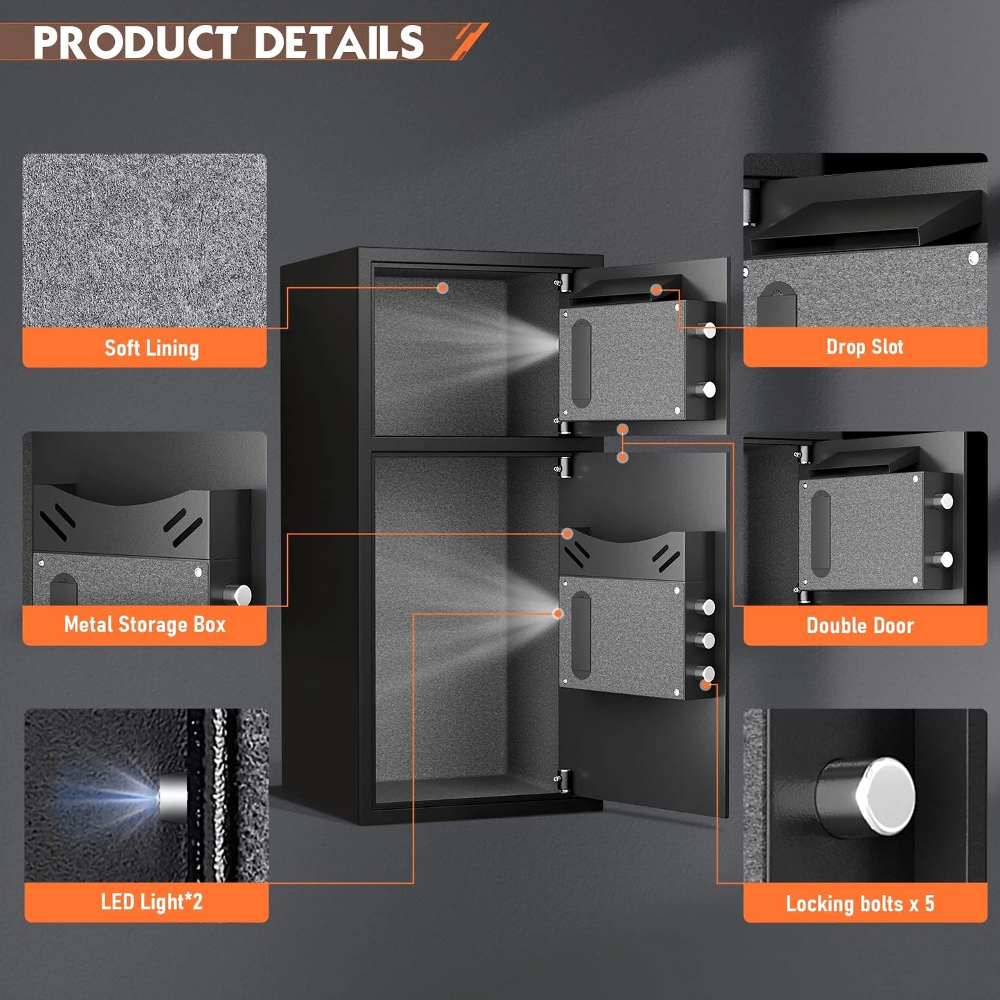 KAVEY-XY-KN-65 6.0 Cu ft Extra Large Home Safe Box