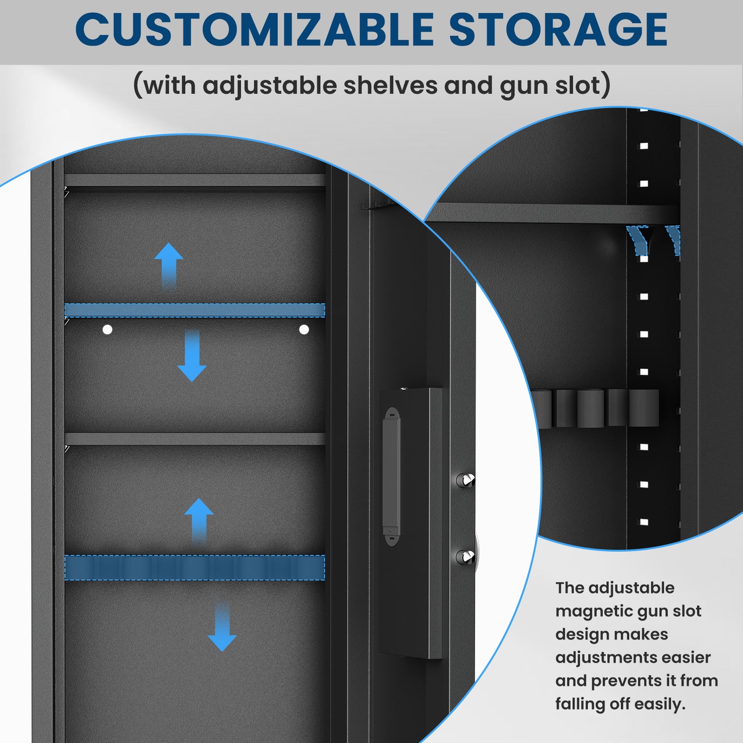 BM-KW-135HD 53.15" Wall Safe Between the Studs, Large Hidden Flush Wall Safe with Dual Alarm System and Mute Function,