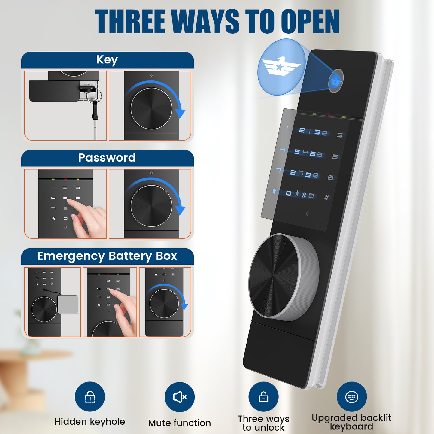SDI-KW-135BW, Silkight 53.15" Wall Safe - Biometric Hidden Safe with Dual Alarm System, 3 Adjustable Shelves - White