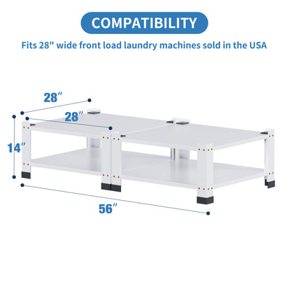 Laundry Pedestal 14" Height, Washer and Dryer Pedestals with Storage Shelf, 700lbs Weight Capacity Washing Machine Stands for Most Washers and Dryers, Assembly Required