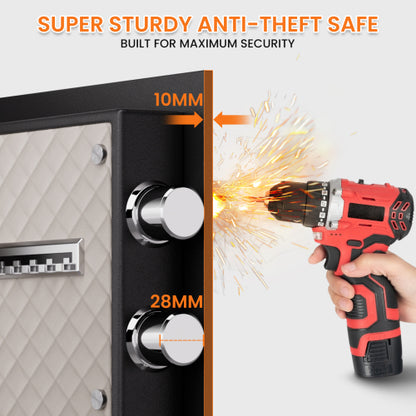 KAV-GO-70D 3.0 Cu ft Heavy Duty Home Safe Box Fireproof Waterproof, Digital Home Security Safe with Drawer & Adjustable Shelf, Soft Lining Money Safe with Backlit Keypad & Dual Alarm for Home Office