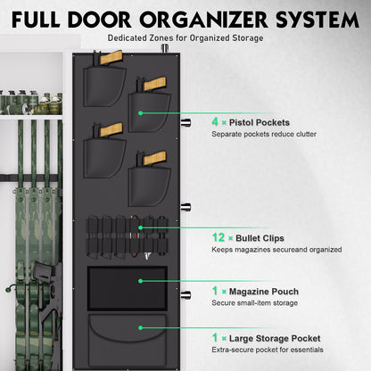 OME G6S-138BD 15-20 Large Gun Safe, Already Assembled Digital Gun Safe for Rifles and Pistols with Removable Pegboard & 6 Hooks, Gun Safes & Cabinets with Door Organizers & 3 Gun Raks, Rifle Safe for Home (White)