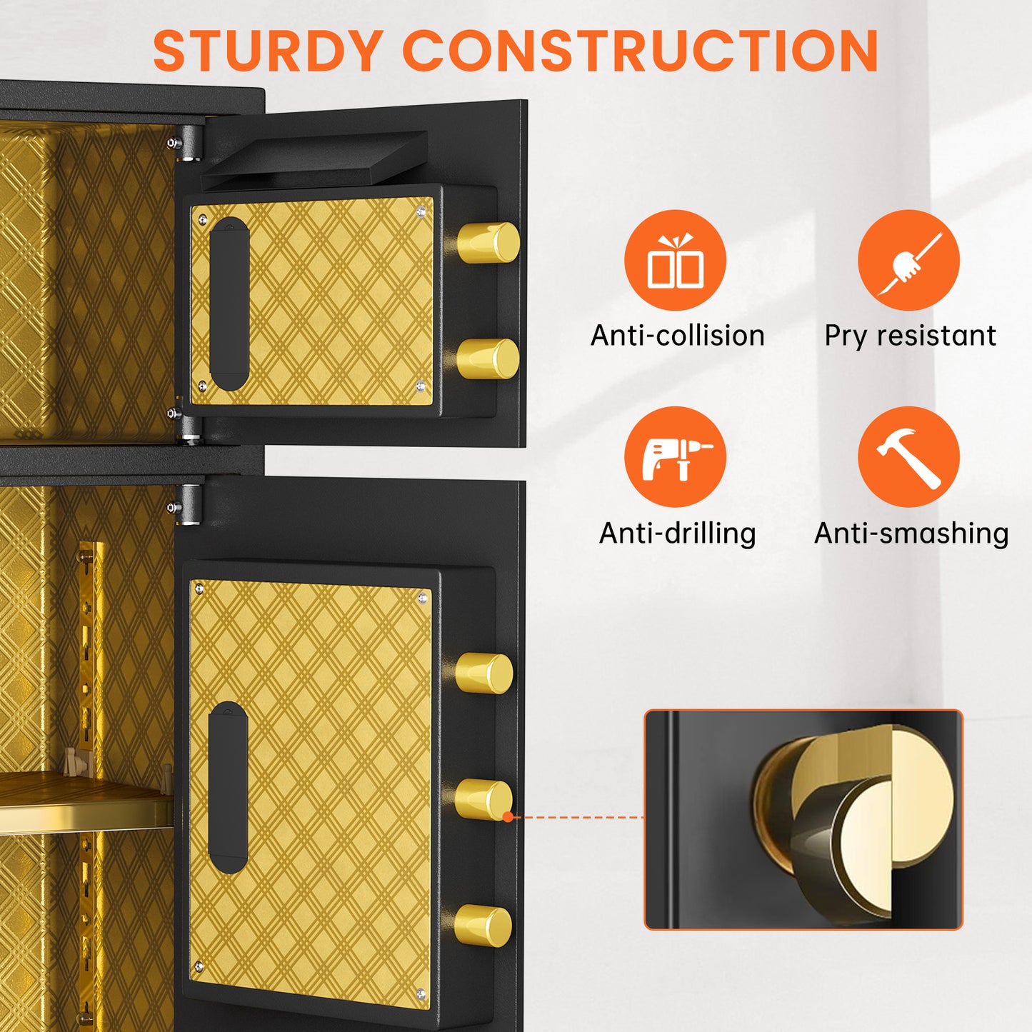 OME K3-75 6.5 Cubic Feet Fireproof Drop Large Safe with Quick Access Slot, Anti-Theft Business Security Waterproof Safe with Digital Lock and Dual Alarm, Large Depository Safe for Money Valuables