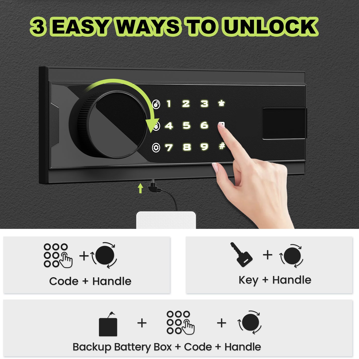 OME K1C-65D 6.0 Cub Digital Safe with Slide Drawer, Home Safe with Adjustable & Removable Shelf, Money Safe with Touchscreen Pad & Dual Alarm, Extra Large Safe for Jewelry Cash Pistol Documents