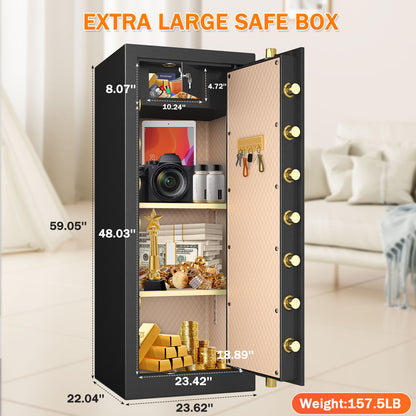 KAV Extra Large Safe Box, 17.6 Cubic Feet Heavy Duty Big Safe with Security Double Key Lock & Seperate Lock Box