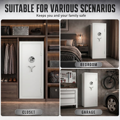 SDI-G6S-138BD, 15-20 Large Gun Safe, 54.33" Gun Safes & Cabinets with Removable Pegboard & Door Organizers, Gun Cabinet for Rifles and Pistols with Digital Keypad & Magnetic Lamp