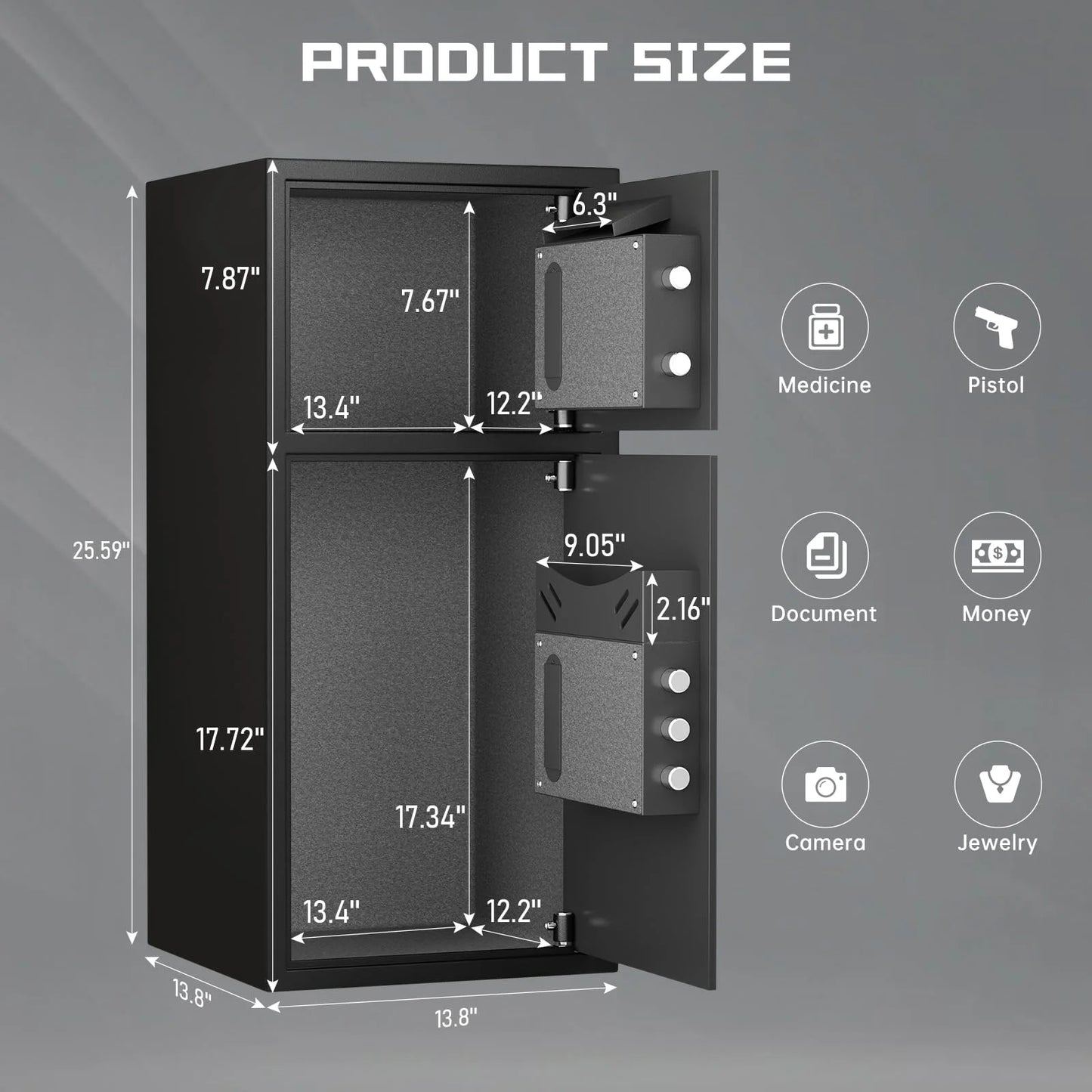KAVEY-XY-KN-65 6.0 Cu ft Extra Large Home Safe Box