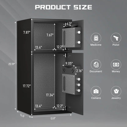 KAVEY-XY-KN-65 6.0 Cu ft Extra Large Home Safe Box