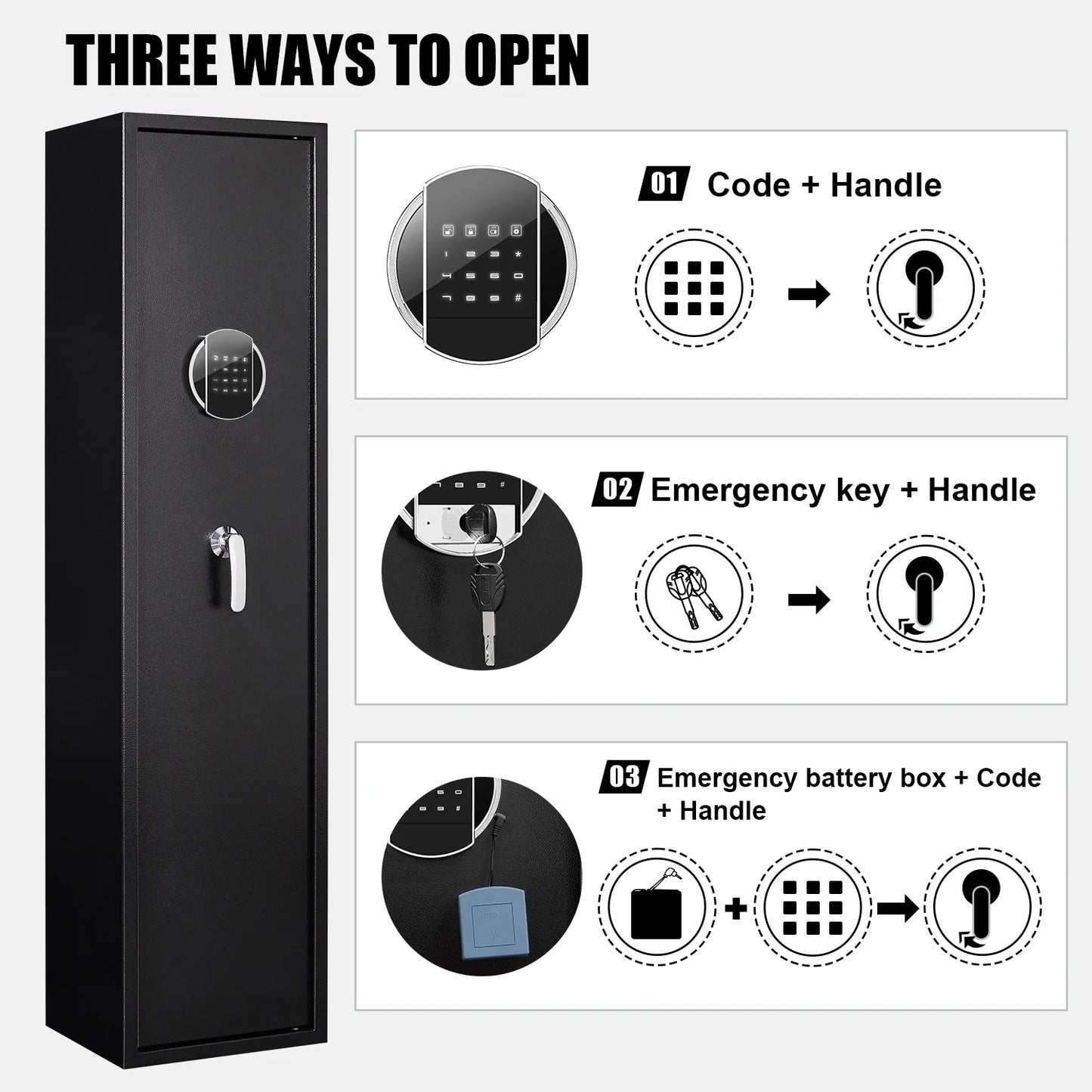 Silkight Large Gun Safe with Silent Mode, Gun Safe for Home