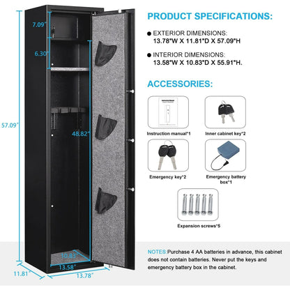 XY-QG-DZ-WALMART Kavey 3-5 Long Gun Safe, Digital Gun Safe for Shotguns