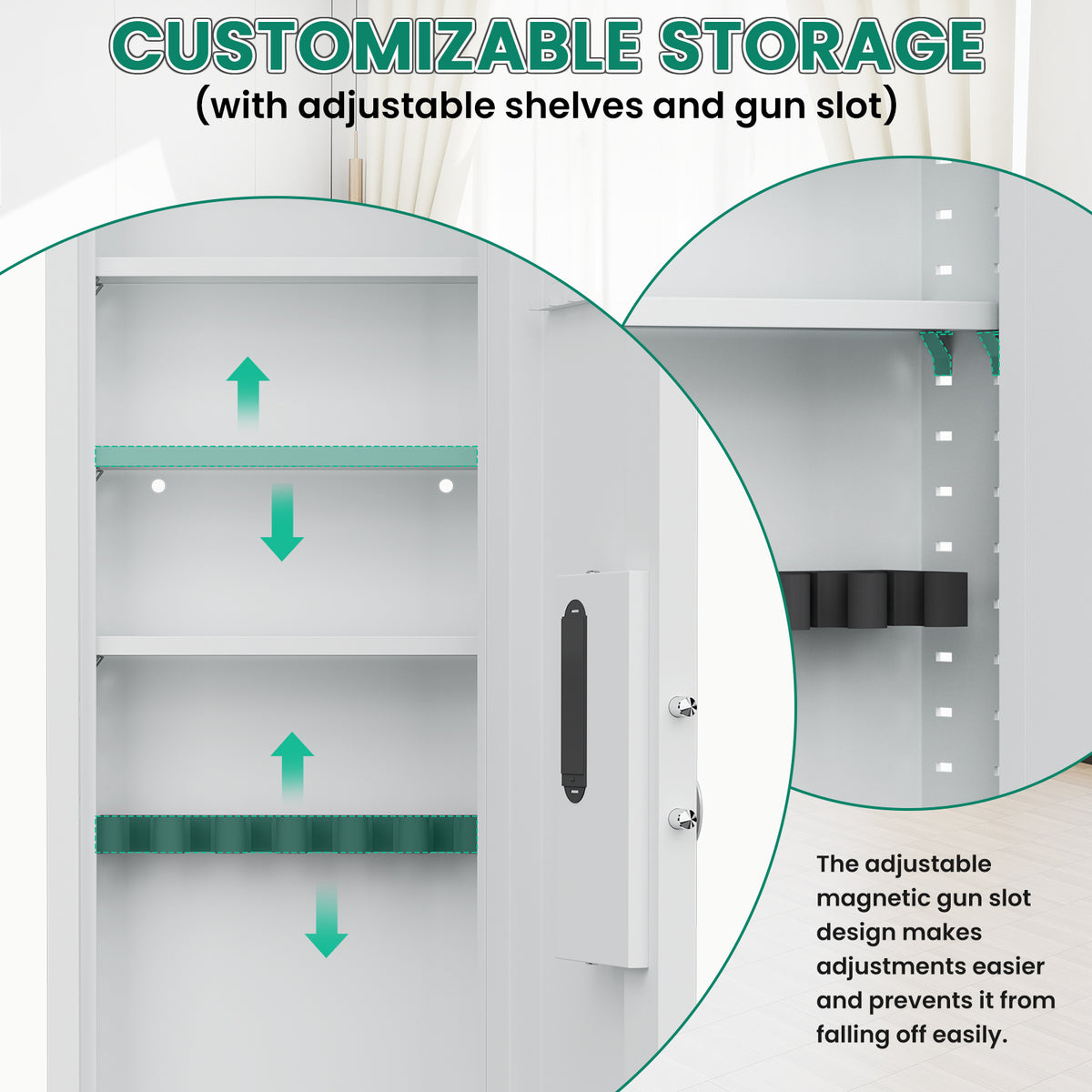 HK KW-135BD 53.15" Wall Safe Digital Lock, Hidden Wall Safe with Dual Alarm & Mute Function, In Wall Safe with Removable Shelves and Magnetic Slot