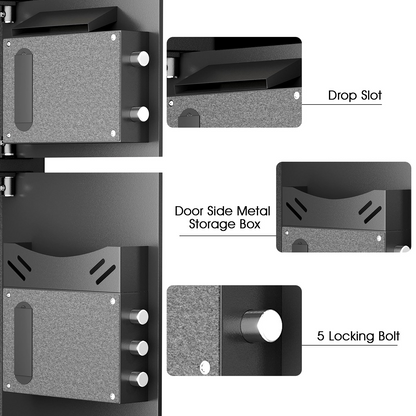 Fireproof Safe Box, 7.0 Cub Heavy Duty Large Safe with Dual Alarm System, Home Safe with Deposit Slot and Backlit Keyboard