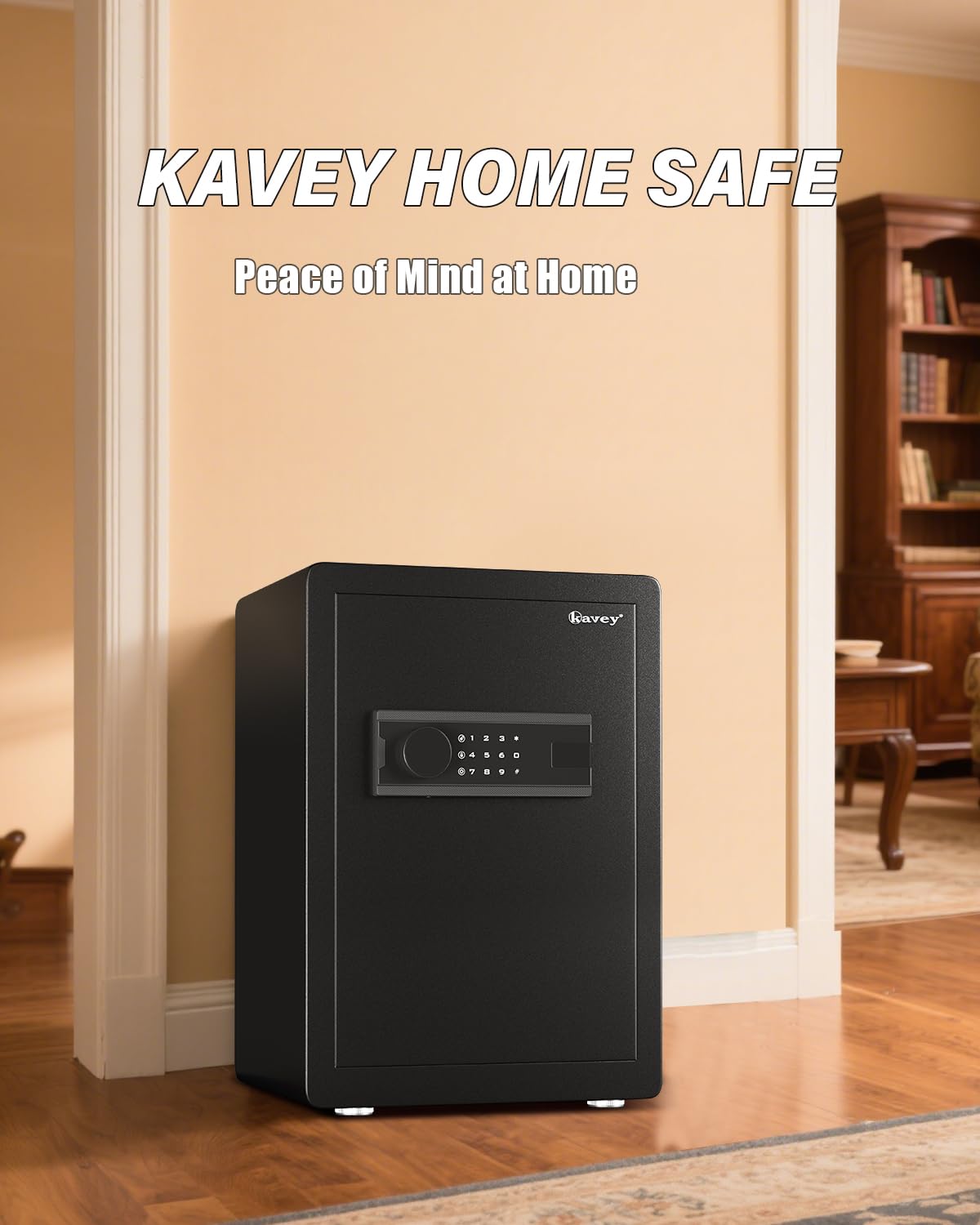 Kavey 2.5 Cub Safe Box, Large Home Safe with Fireproof Waterproof Bag, Security Safes with Backlit Touch Screen Keypad, Dual Alarm System and Mute Function for Home Office 13"D x 14.96"W x 21.65"H - image 8