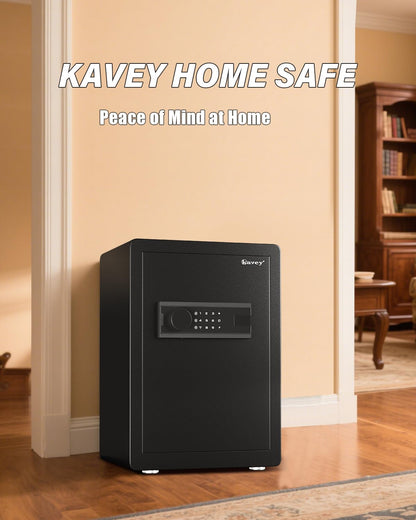 Kavey 2.5 Cub Safe Box, Large Home Safe with Fireproof Waterproof Bag, Security Safes with Backlit Touch Screen Keypad, Dual Alarm System and Mute Function for Home Office 13"D x 14.96"W x 21.65"H - image 8