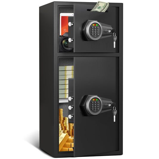 kavey 6.5 Cu ft Large Safe Box Fireproof Waterproof, Money Safe With Mute Function and LED Light,Digital Keypad Home Safes with Deposit Slot & Dual Alarm System, Security Box for Money Valuables - image 1