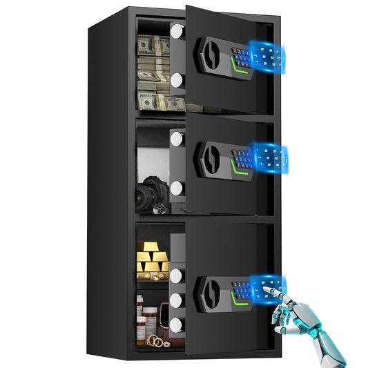 7.0 CuFt Large Safe, 3-Door Digital Safe Box for Home Office Closet - image 1