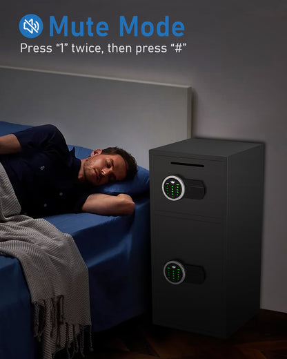 OME KM-85 7.0 Cub Extra Large Safe Box, Home Safe with Backlit Keypad & Deposit Slot, Home Safe with Dual Alarm Sytem & Mute Mode, Drop Slot Safe Home Valuables