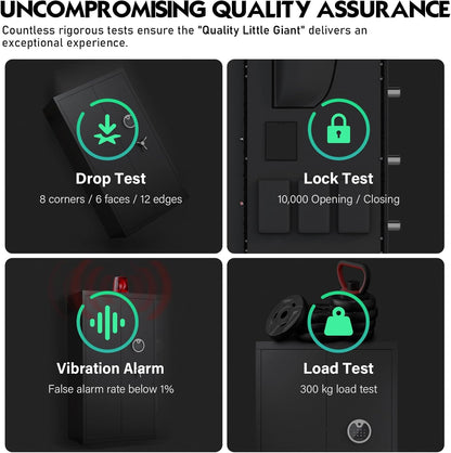 OME AKG3-132W 30-40 Large Gun Safe, Fingerprint Gun Safe for Gun Pistols with LCD Keypad & Gun Rack