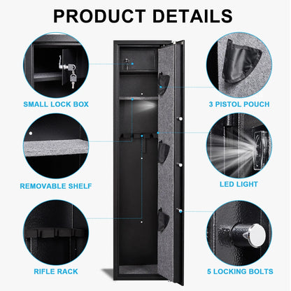 XY-QG-DZ-WALMART Kavey 3-5 Long Gun Safe, Digital Gun Safe for Shotguns
