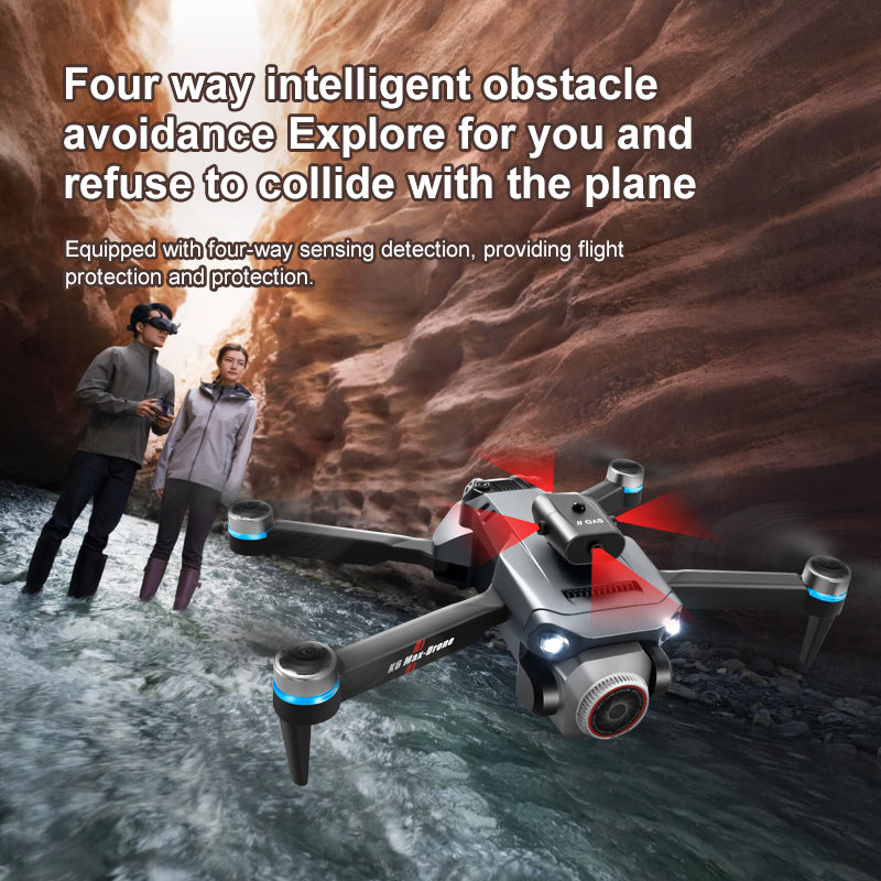 SDI WRJ Drone with 4K Camera for Adults & Kids, RC with Built-in Screen, Brushless Motor, 4-Way Obstacle Avoidance, Optical Flow Hover, One-Key Takeoff, Gesture & Trajectory Flight, Foldable Drone