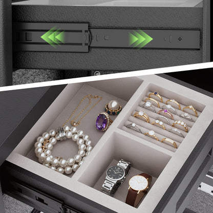 OME K1C-65D 6.0 Cub Digital Safe with Slide Drawer, Home Safe with Adjustable & Removable Shelf, Money Safe with Touchscreen Pad & Dual Alarm, Extra Large Safe for Jewelry Cash Pistol Documents