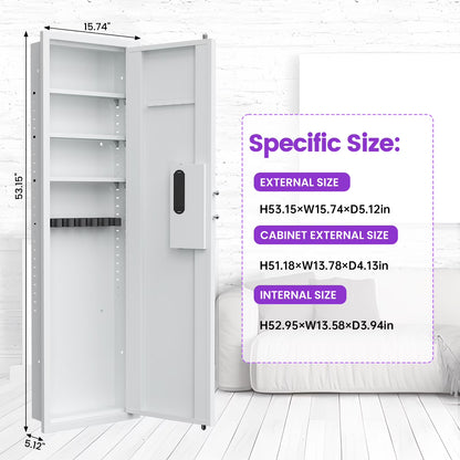 SDI-KW-135BD, Silkight 53.15” Wall Gun Safe - Hidden Firearm Safes for Home Firearm Money Valuables