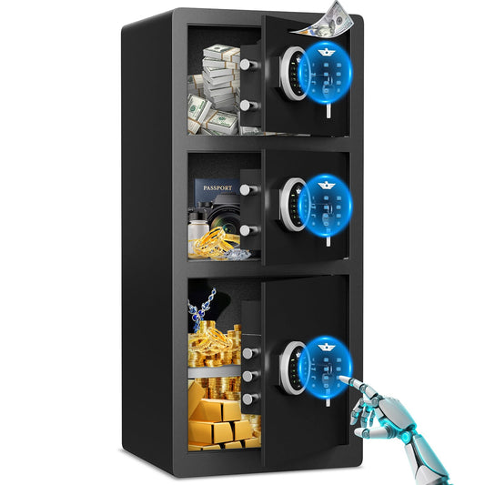 8.0 Cub Large Safe with 3 Door, Quick Access Drop Slot, 35" Extra Large Home Safe Box with Backlit Keypad, Dual Alarm System, Adjustable Shelf, Digital Office Safe for Documents, Home Money Box - image 1