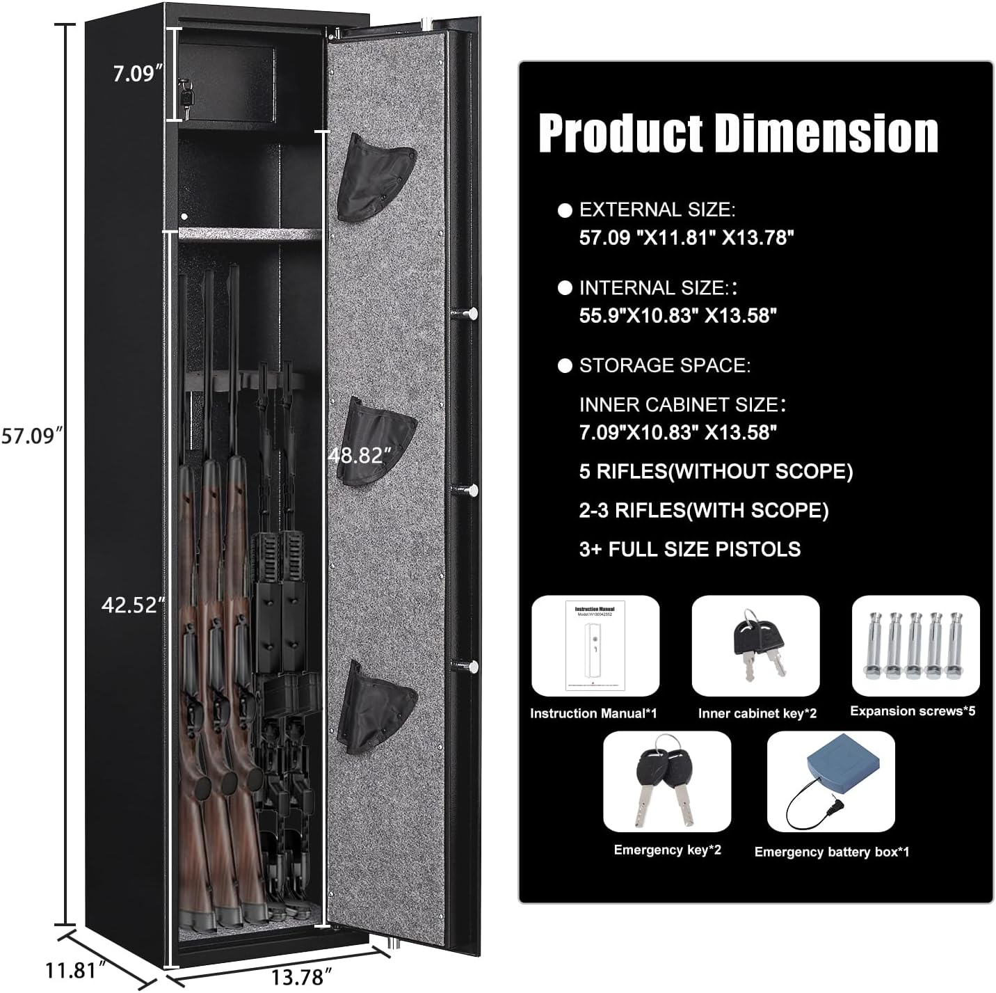 OME-G2-145D Gun Safes for Rifles and Shotguns