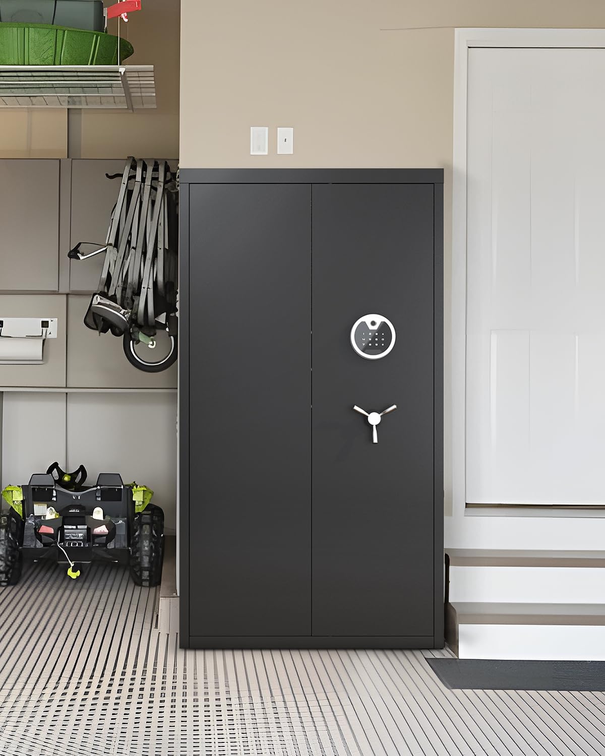 30-40 Gun Safe, 54" Biometric Gun Safe for Rilfes and Pistols, Rifle Safe for Home, Large Gun Cabinet for Shotguns with 3 Gun Racks & Adjustable Shelves (Unassembled) - image 9