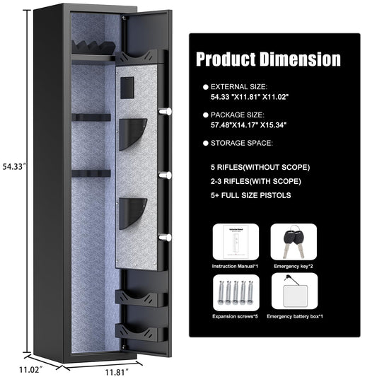 Biometric Gun Safe, Quick Access 5-7 Gun Safes for Rifle and Pistol - image 2