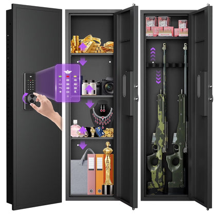 SDI-KW-135HD, Silkight 53.15” Wall Gun Safe - Hidden Firearm Safes Between the Studs for Home Firearm Money Valuables
