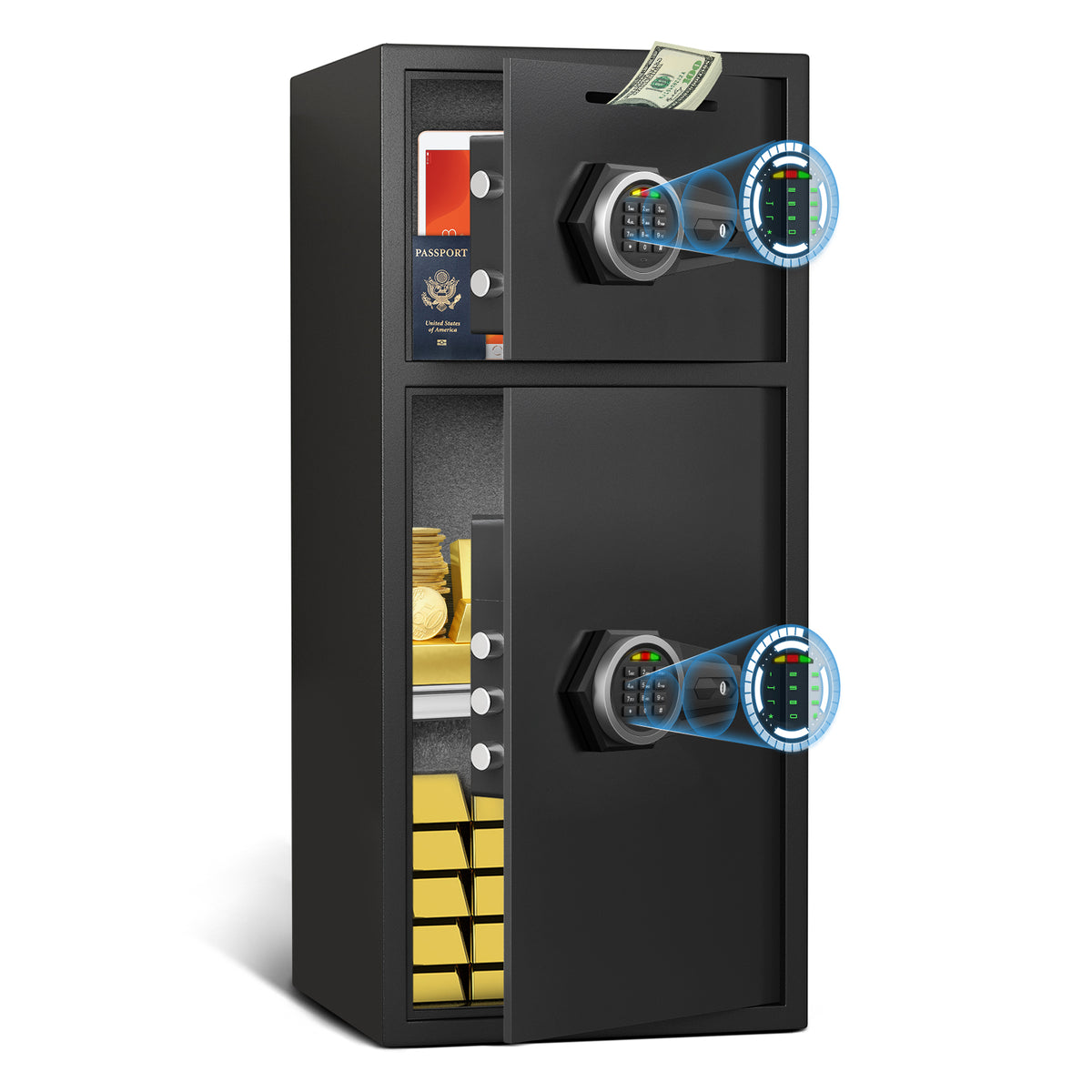 KAV-KL-75D  kavey 6.5 Cu. Ft. Fireproof Waterproof Safe Box with Digital Keypad, LED Light, Dual Alarm System