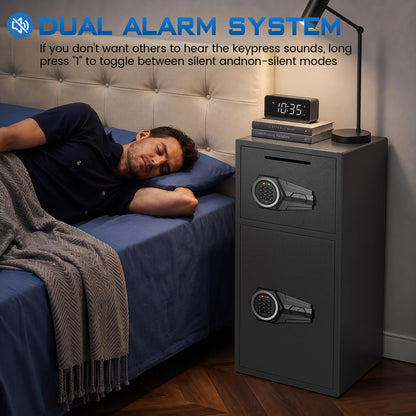 KAV-KL-75D  kavey 6.5 Cu. Ft. Fireproof Waterproof Safe Box with Digital Keypad, LED Light, Dual Alarm System