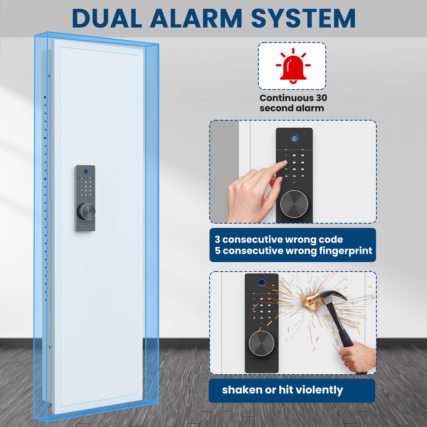 BM-KW-135BW Wall Gun Safe, Digital Wall Safe Between the Studs with Dual Alarm-16