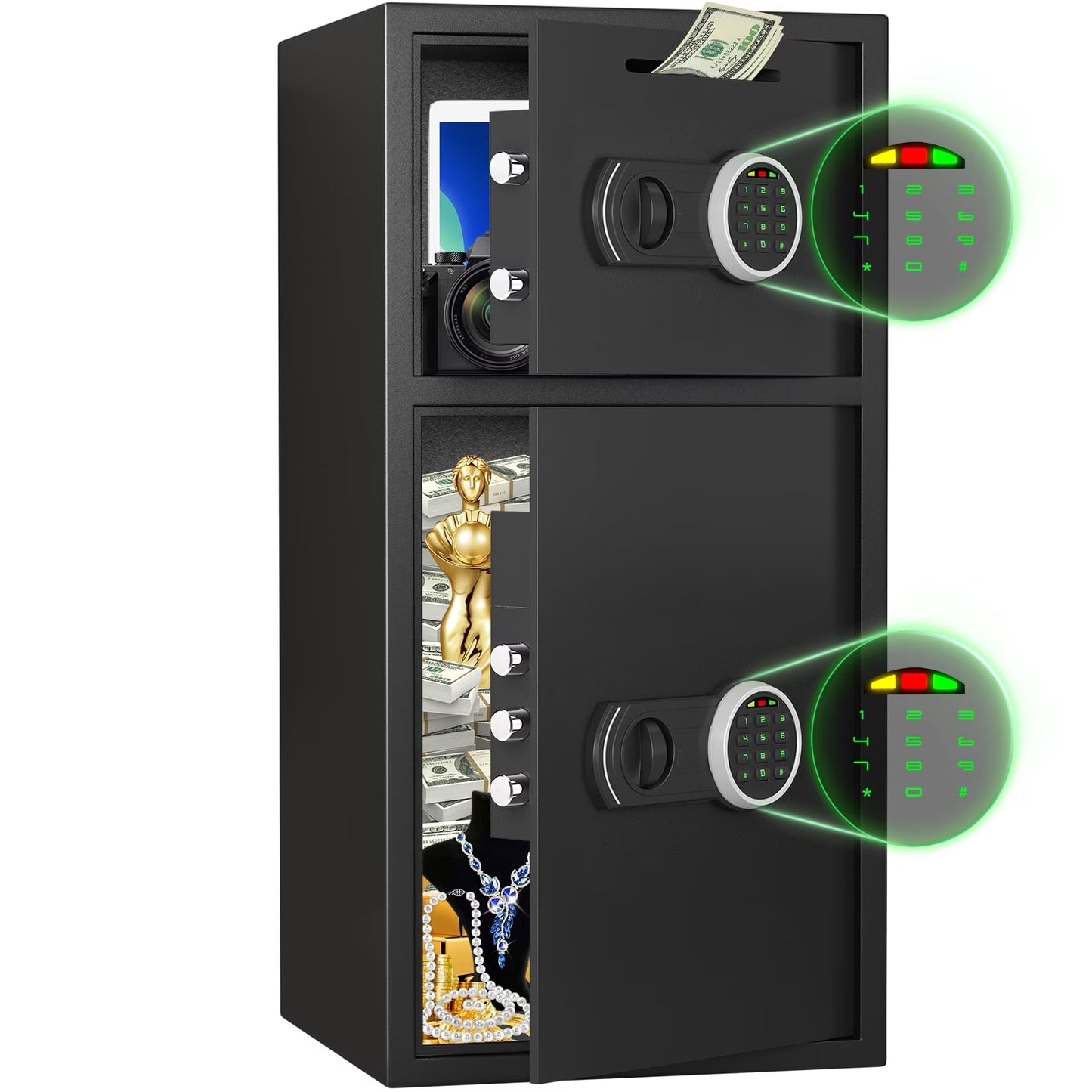 SDI-KN-65, 6.0 Cu ft Large Safe Box Fireproof Waterproof,Heavy Duty Home Safe with Deposit Slot and 5 Solid Lock Bolts,Digital Money Safe for Valuables