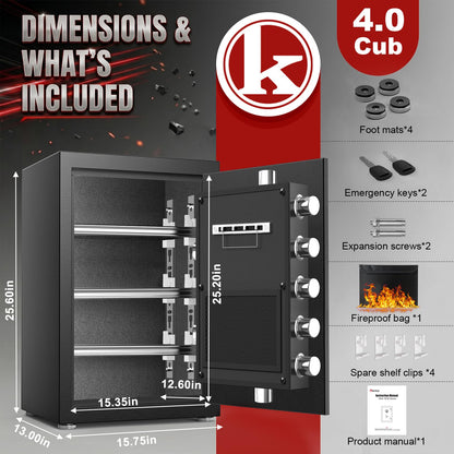 Large Safe Box with Metal Keypad, Fireproof Waterproof Bag & 9 Bolts - image 7